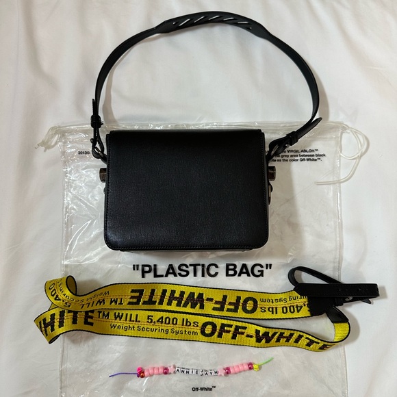 Off White Binder Clip Bag c/o Virgil Abloh (Black Saffiano Leather) AUTHENTIC - Picture 3 of 12